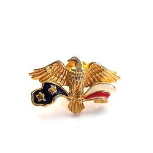 Vintage Estate Avon American Flag Bald Eagle Patriotic Lapel Pin Tie Tac